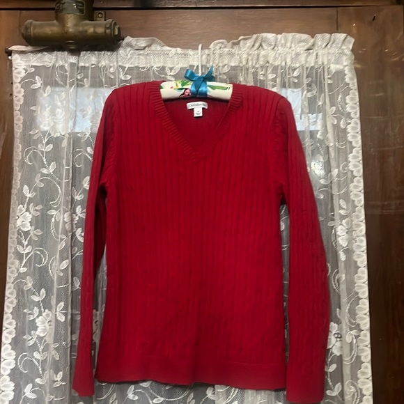 Croft and barrow size medium red beautiful sweater half sleeved - Picture 1 of 5